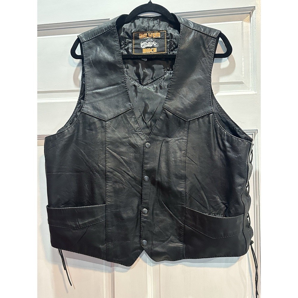 Silver Bike Riding Vest Harley Davidson Patch